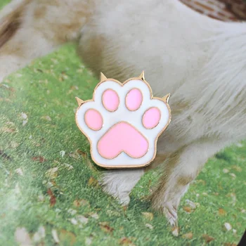 2019 Ustvarjalne Roza Živali Cat Claw Pes Nevihte Broška Zlitine Kaplja Emajl Osebnost Majica Zatiči Modni Par Otrok Darilo Nakit