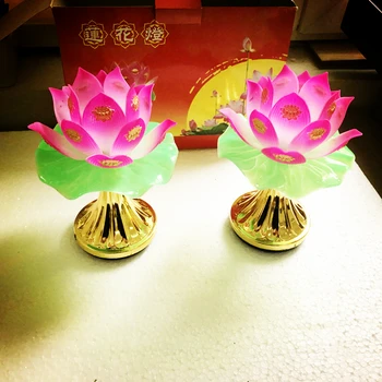 2pc Novo Leto Svetega Čisto Lotus Lučka Budistični Potrebščine, Plastične Acryl LED Lučka Bude, Tempelj Dekoracijo Molitev Buda Blagoslovi Lučka