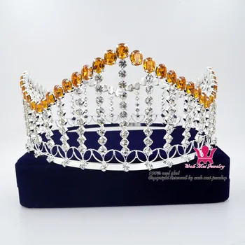 Celoten Krog Pageant Krono Tiara Moda Nosorogovo Kristalno Barva Dodatna Oprema Pokrivala Ornament Princesa Kraljica Poroko M0192