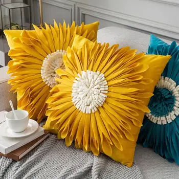 2021 Vroče Blazine Pokrov Okrasni Vzglavnik Sodobne Umetniške Ustvarjalne Bombaž Daffodil Chrysanthemum Flora Coussin Doma Dekor