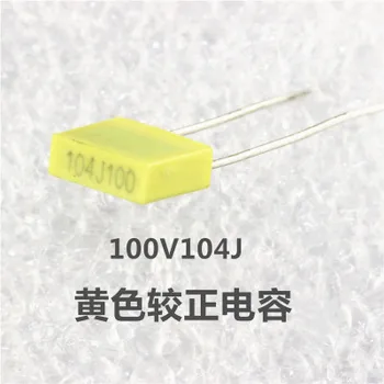 20PCS 100NJ100 Popravek Kondenzator 100V104J 100NF ZA 0,1 UF 100V 104 104J 5mmPolypropylene Varnost Plastično folijo,