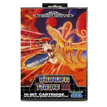 Thunder Sile 3 z Box za 16-bitni Sega MD Igra Kartice za Mega Drive za Genesis Video Konzole