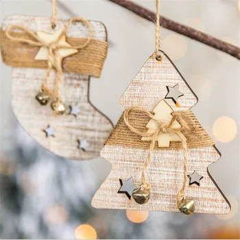 Lesene Jelen Star Okraski za novoletne jelke Obeski, ki Visi Obrti Božič, Novo Leto Darilo Božično Dekoracijo za Dom Navidad -S