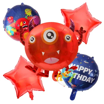 5Pcs Pošast Balone Helija, 18 inch Risanka Tujec Aluminija Folija Balon Fant Dekle Baby Tuš Rojstni Dekoracijo Otroci Igrače